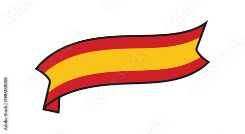 spanish flag ribbon in red and yellow colors