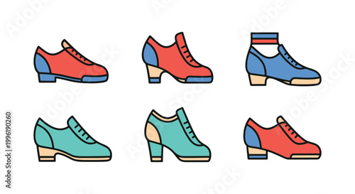 Jazz Shoes Line art vector simple abstract modern illustration