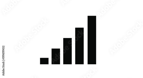 signal strength indicator icon black on white background