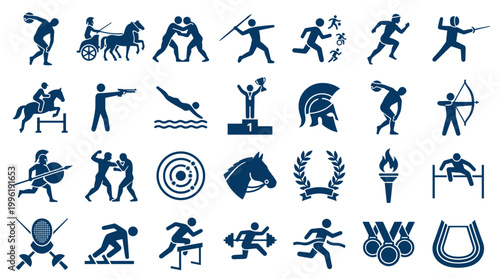 Fotografie Collection of Olympic sport pictograms representing various athletic disciplines