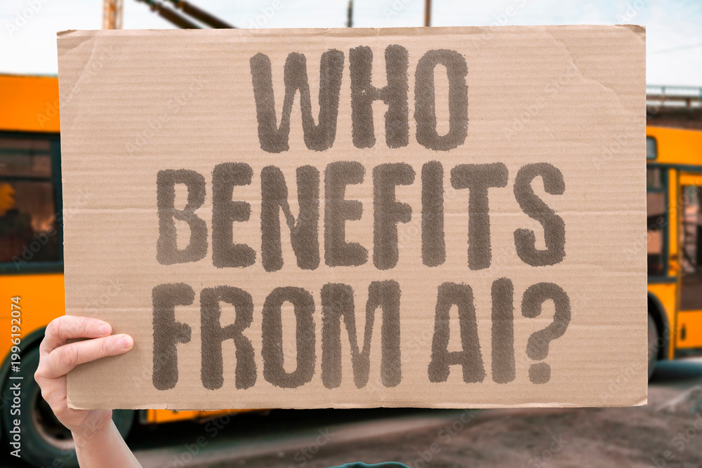 Αυτοκόλλητο "Who Benefits From AI?" Documented research examines which documented income and education groups benefit most from AI-driven economic gains