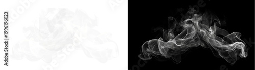 Bild auf Leinwand A PNG image of Swirling wisps of white ethereal smoke forming elegant abstract s