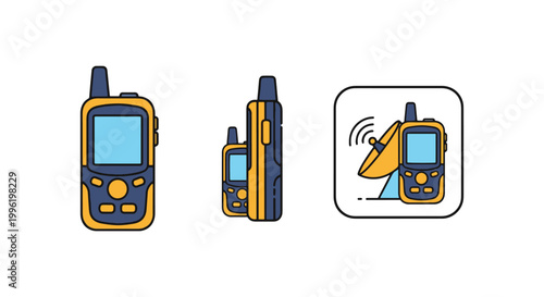 Inreach device Line art vector clean creative abstract