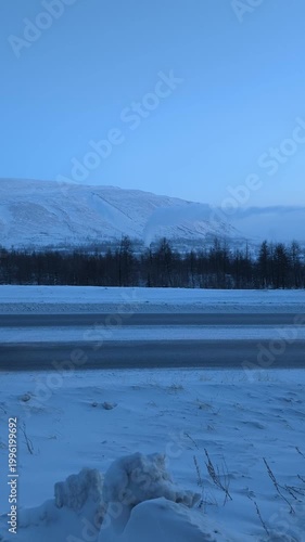 polar night view of the city Norilsk