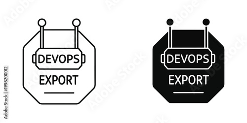 Visual representation of devops export concepts with contrasting styles