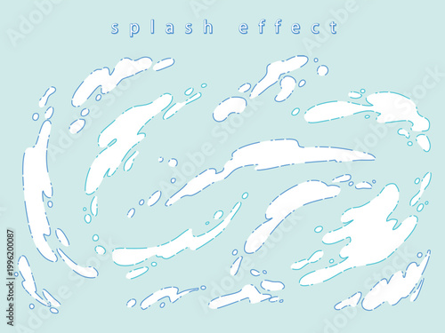 はじける水しぶきのエフェクト・破線