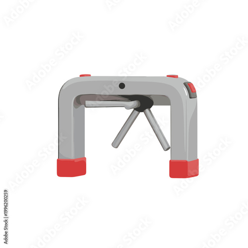 Modern turnstile illustration on white background for security or access concepts