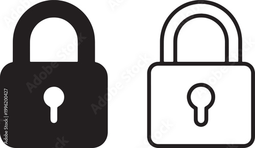 Web, Secure padlock icons for system privacy and protection.