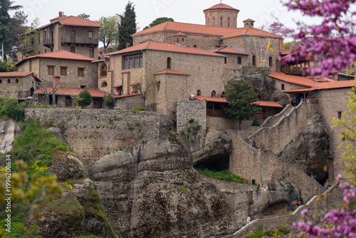 Photos Great Meteoron Monastery Framed by Vibrant Spring Blossoms