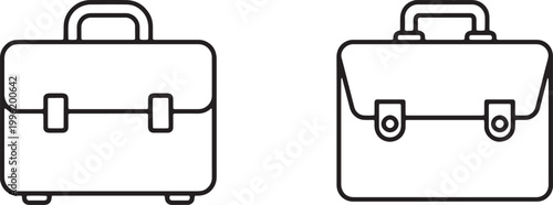 Web, Professional briefcase office bag icons for business work.