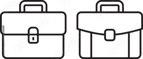 Web, Professional briefcase office bag icons for business work.