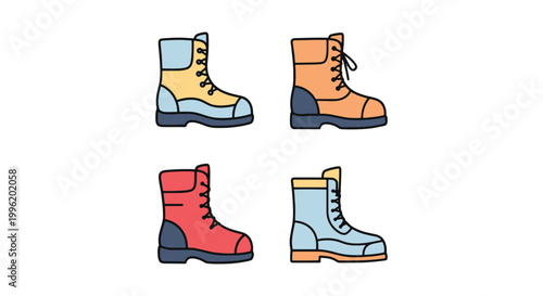 Insulated Boots Line art modern abstract colorful shapes