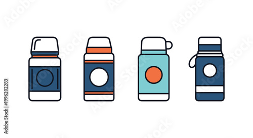 Insulated bottle Line art abstract modern minimal vector