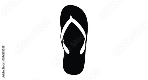 flip flop silhouette on white background high quality