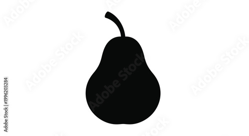 pear silhouette on white background high quality professional