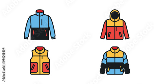 Insulated jacket Line art simple abstract illustration