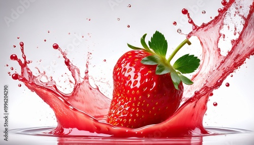 strawberry splash juice with fresh vibrant clear png background