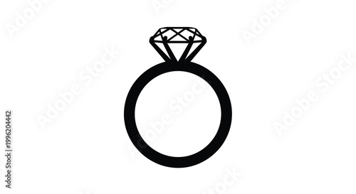 engagement ring silhouette on white background high quality