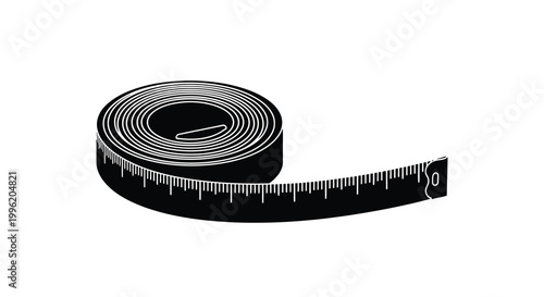 tape measure silhouette on white background high quality