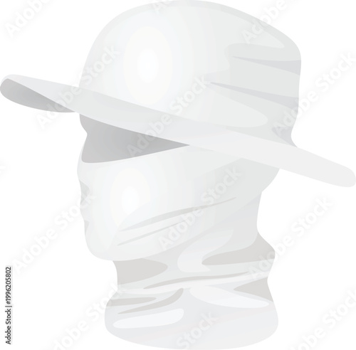Wind-proof sun hat. vector illustration 
