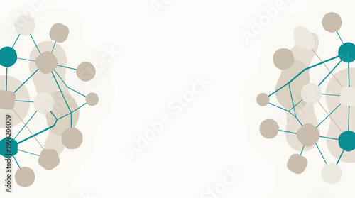 A minimalist, abstract illustration depicting interconnectedness. Ideal for concepts of networking, data flow, or modern communication and technology.