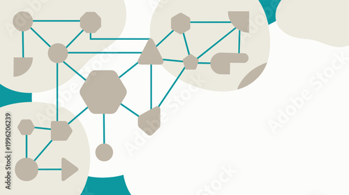 This abstract image depicts connected nodes, representing networks, systems, or relationships. Ideal for illustrating concepts like communication, dat