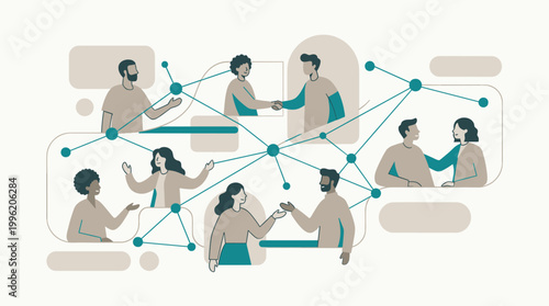 A minimalist illustration depicting a woman working on a laptop. This image evokes a sense of calm productivity and is ideal for content related to re