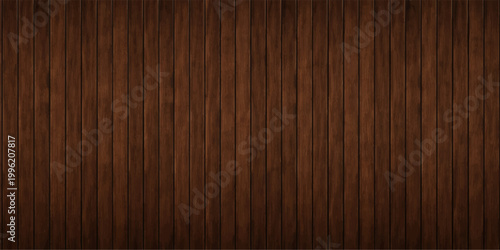 A natural brown wooden plank texture background showcases an old hardwood grain pattern on a dark timber board surface for organic floor or wall panel design