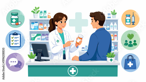 Pharmacist Consultation at Pharmacy Counter Healthcare Medical Service