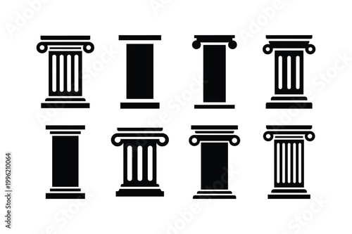 Schilderij op canvas Architectural Pillar Stability Foundation Icon