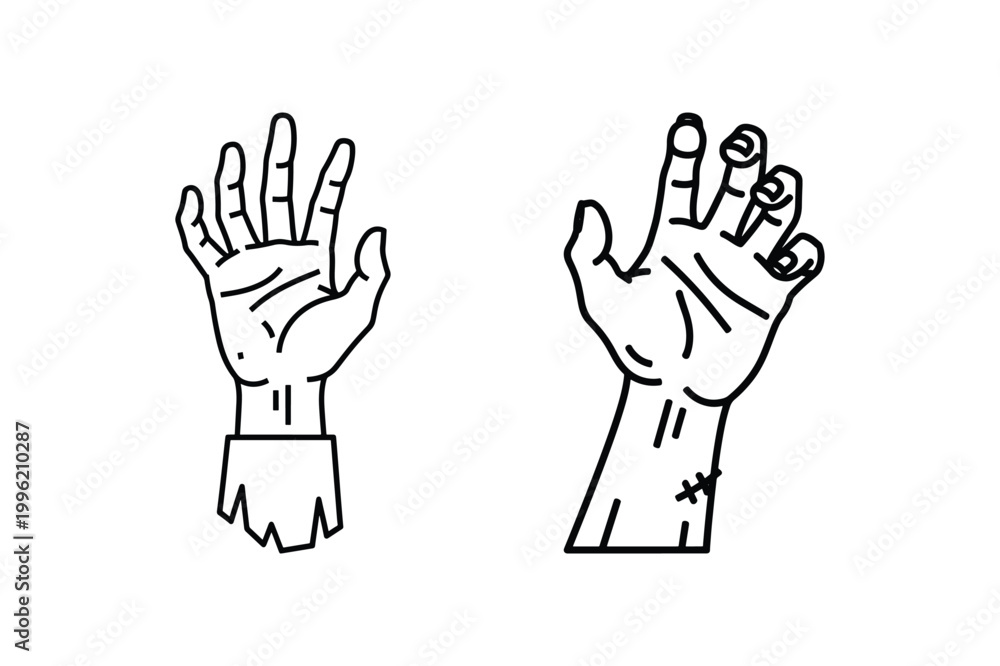 Obraz premium Decaying Zombie Rotting Hand Horror Rising Icon
