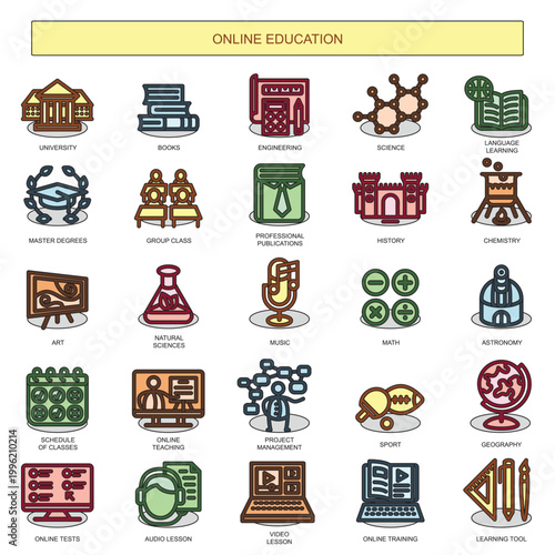 Online Education Icon Set