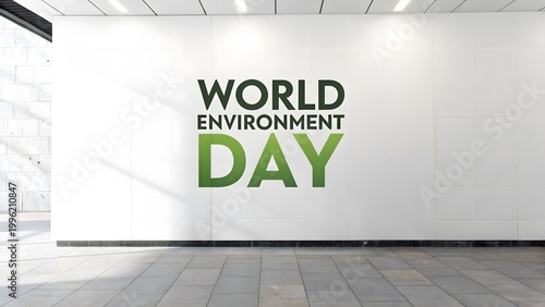 World Environment Day modern typography green eco awareness clean wall design