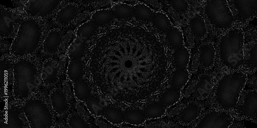 Abstract background Mandala circular pattern Black and white, dots circular geometric pattern illustration