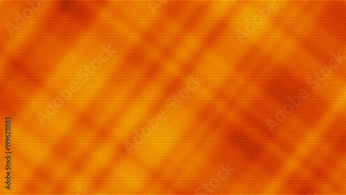 Abstract orange plaid pattern with blurred diagonal lines and texture