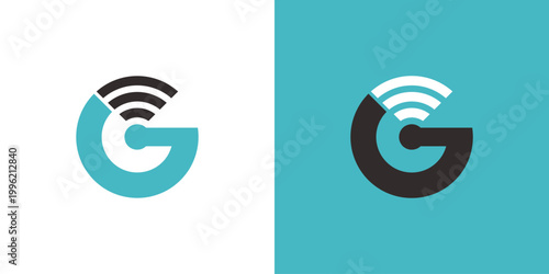 Letter G logo with WiFi signal waves.