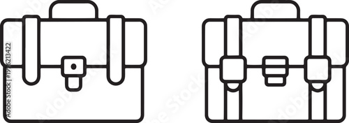 Web, Professional business briefcase bag icon for corporate work.