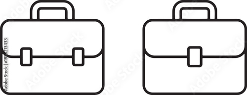 Web, Professional business briefcase bag icon for corporate work.