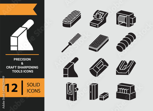 фотографія Precision Craft Sharpening Tools Solid Icons for Fine Edges