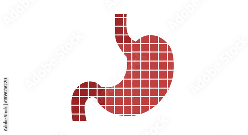 Abstract Pixelated Human Stomach Icon - Medical Health Concept