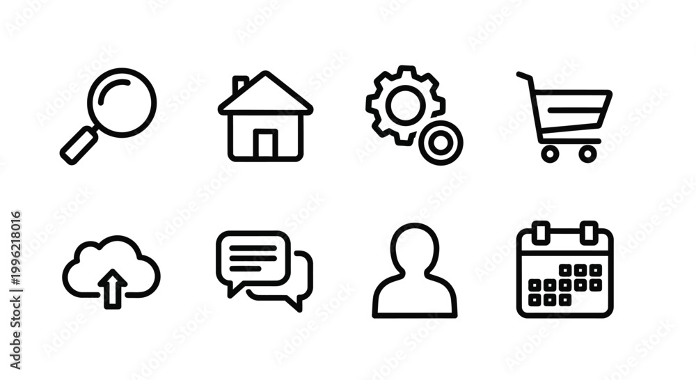 Fototapeta premium Vector set of simple house and home icons Vector