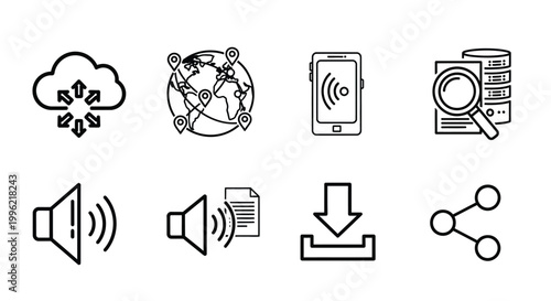 Vector icons set of dog and cat grooming tools Vector