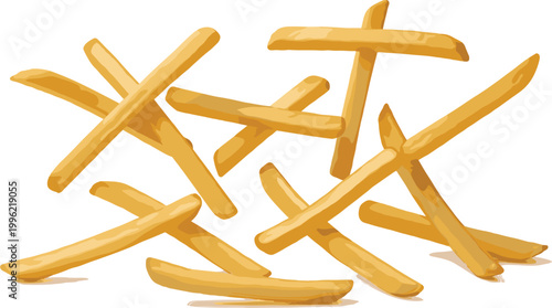 French Fries Illustration Set for Food, Snack, and Culinary Design Projects