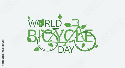 World Bicycle Day green logo design.