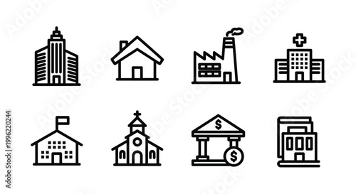 House chimney vector icon set isolated Vector