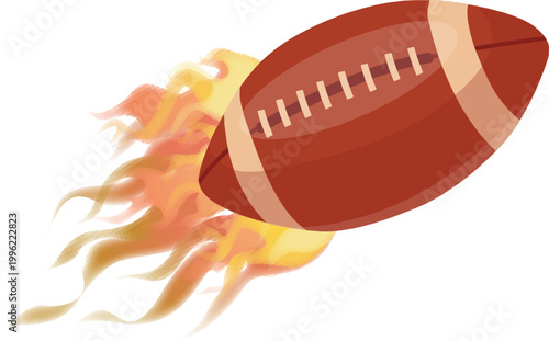 Fiery Football: A Dynamic Depiction of Speed and Power.