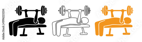 Weightlifting illustration a person bench pressing with barbells