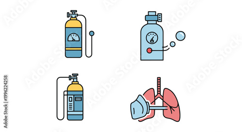 Oxygen Therapy Line art vector creative simple shapes