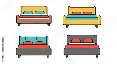 Ottoman Bed Line art vector minimal abstract shape illustration