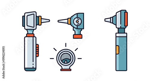 Otoscope Line art vector set minimal simple shapes illustration